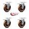 Service Caster 5 Inch High Temp Phenolic Swivel Top Plate Caster Set with Total Lock Brake SCC SCC-TTL20S514-PHRHT-4 - alternate 4